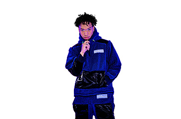 Image of Woodpecker Teddy Fleece Hoodie, Navy, Small, WPU002A-NAV-S