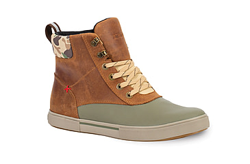 Image of Xtratuf Leather Ankle Deck Boot Lace Shoe - Men's, Cathay Spice/Burnt Olive/Duck Camo, 9, LAL-700-ORG-090