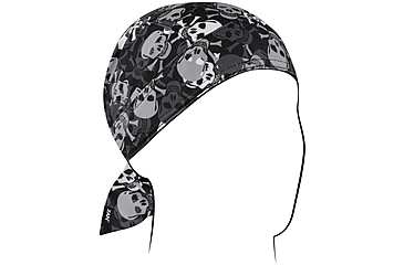 Image of Zan Headgear Polyester Flydanna, All Over Skull, Polyester, ZM424