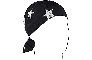 Image of Zan Headgear Polyester Flydanna, Black/White Flag, Polyester, ZM091