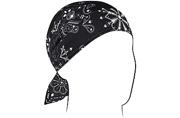 Image of Zan Headgear Polyester Flydanna, Black Paisley, Polyester, ZM001