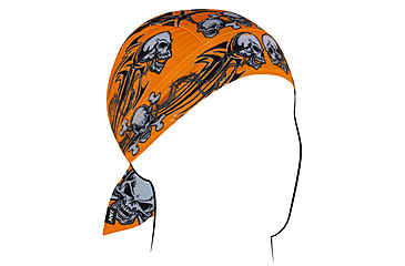 Image of Zan Headgear SportFlex Flydanna, One Size, Orange Tribal Skull, ZL669