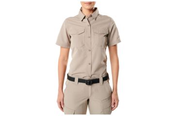 Image of 5.11 Tactical Fast-Tac Short Sleeve Shirt - Women's, Khaki, L, 61314-055-L