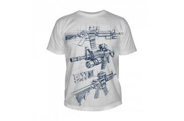 Image of 5.11 Tactical Logo T Shirt Sleeve Ar Sketch, White, M 41006CD-010-M