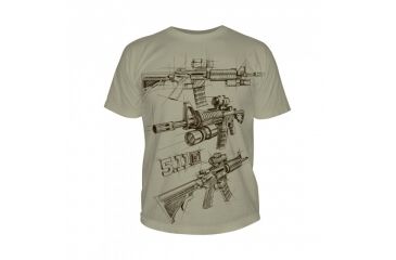 Image of 5.11 Tactical Logo T Shirt Sleeve Ar Sketch, Tan, XXL 41006CD-170-XXL