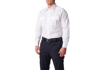 Image of 5.11 Tactical NYPD Stryke Twill L/S Shirt - Men's, Uniform White, Medium Tall, 72541T-992-M-T