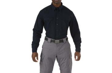 Image of 5.11 Tactical Stryke PDU Twill Sleeve Shirt Class B - Mens, Extra Large, Tall, Midnight Navy, 71407-750-XL-T