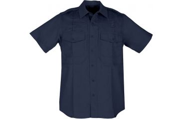 Image of 5.11 Tactical Womens Taclite PDU Short Sleeve Class B Uniform Shirt, Navy