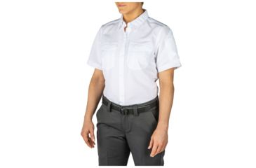 Image of 5.11 Tactical Womens Fast-Tac Short Sleeve Shirt, Uniform White, Extra Small, 61314-992-XS