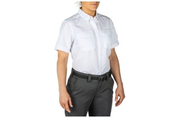 Image of 5.11 Tactical Womens Fast-Tac Short Sleeve Shirt, Uniform White, Extra Small, 61314-992-XS