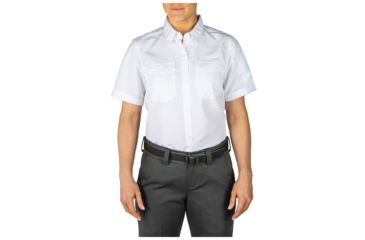 Image of 5.11 Tactical Womens Fast-Tac Short Sleeve Shirt, Uniform White, Extra Small, 61314-992-XS