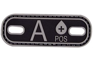 Image of 5IVE STAR GEAR Morale Patch,Blood Type A Plus,Black/Grey 6628000