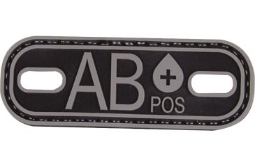 Image of 5IVE STAR GEAR Morale Patch,Blood Type AB Plus,Black/Grey 6632000