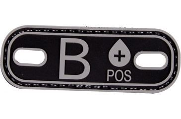 Image of 5IVE STAR GEAR Morale Patch,Blood Type B Plus,Black/Grey 6630000