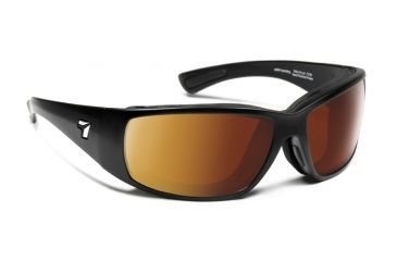 Image of 7 Eye Air Shield Taku Plus Sunglasses,SharpView Copper Lens,Glossy Black Frame,S-L 270542