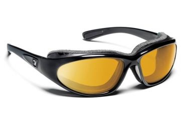 Image of 7 Eye Bora AirShield Sunglasses,Glossy Black Frame,SharpView Yellow Lens,L-XL 140543
