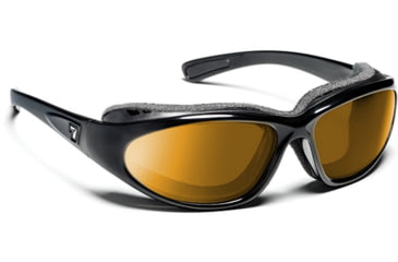 Image of 7 Eye Bora Glossy Black Re-ACT NXT Polarized Copper HP Sunglasses 140557