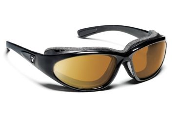 Image of 7 Eye Bora Sunglasses, Glossy Black Frame, Sharp View Copper 140642