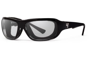 Image of 7Eye by Panoptix Airshield Aspen Sunglasses, RX Ready, Black Fade Frame, SharpView Clear Lens, S-M 335840