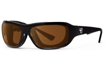 Image of 7Eye by Panoptix Airshield Aspen Sunglasses, RX Ready, Black Fade Frame, SharpView Copper Lens, S-M 335842