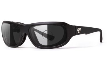 Image of 7Eye by Panoptix Airshield Aspen Sunglasses, RX Ready, Matte Black Frame, Photochromic Day/Night DARKshift Lens, S-M 330116