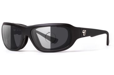 Image of 7Eye by Panoptix Airshield Aspen Sunglasses, RX Ready, Matte Black Frame, Photochromic Day/Night Eclypse Lens, S-M 330117