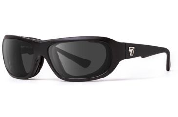 Image of 7Eye by Panoptix Airshield Aspen Sunglasses, RX Ready, Matte Black Frame, SharpView Gray Lens, S-M 330141