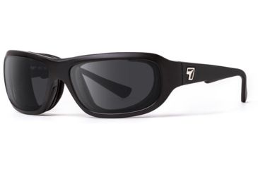 Image of 7Eye by Panoptix Airshield Aspen Sunglasses, RX Ready, Matte Black Frame, SharpView Polarized Gray Lens, S-M 330153