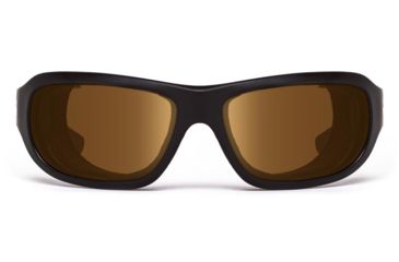 Image of 7Eye by Panoptix Airshield Aspen Sunglasses, RX Ready, Matte Black Frame, SharpView Polarized Copper Lens, S-M 330154