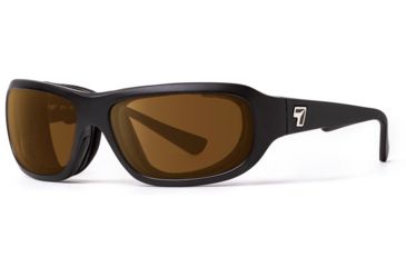 Image of 7Eye by Panoptix Airshield Aspen Sunglasses, RX Ready, Matte Black Frame, SharpView Polarized Copper Lens, S-M 330154