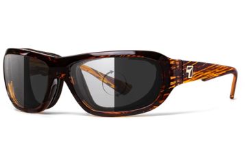 Image of 7Eye by Panoptix Airshield Aspen Sunglasses, RX Ready, Sunset Tortoise Frame, Photochromic Day/Night DARKshift Lens, S-M 330616