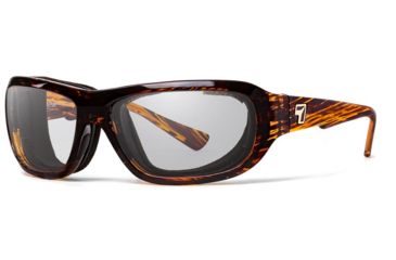 Image of 7Eye by Panoptix Airshield Aspen Sunglasses, RX Ready, Sunset Tortoise Frame, SharpView Clear Lens, S-M 330640
