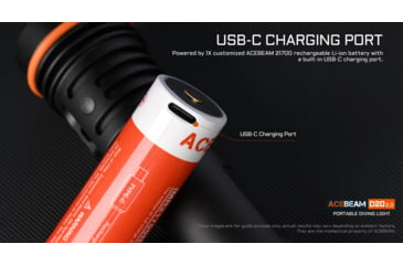 Image of Acebeam D20 1 x 18650/ 21700 CREE XHP35 HD LED Dive Light, 2200 Lumens, Black, D20 2.0