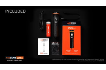 Image of Acebeam D20 1 x 18650/ 21700 CREE XHP35 HD LED Dive Light, 2200 Lumens, Black, D20 2.0
