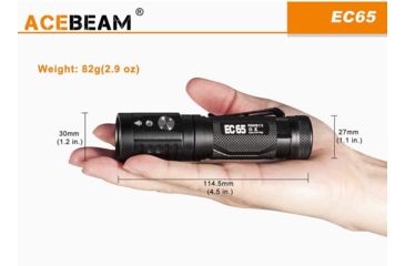 Image of Acebeam EC65 1 x 21700 4 x CREE XHP35 HI LED Rechargeable Flashlight, 4000 Lumens, Black, EC65-XHP35