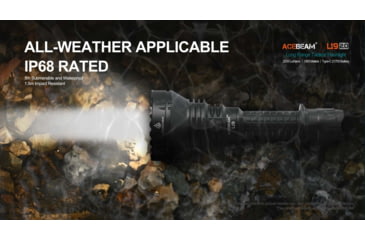Image of Acebeam L19 2.0 Long Range Flashlight, 21700 Li-Ion Battery, 2200 Lumen, Black, 163.8x60x25.4mm, L19 2.0 White SFT40