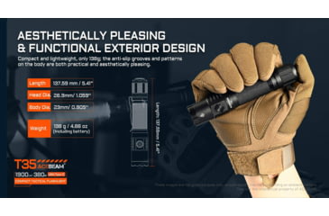 Image of Acebeam T35 Compact Tactical Flashlight, Black, T35