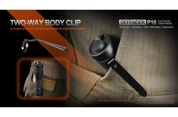 Image of Acebeam Tactical Defender P16 Flashlights, Li-Ion Battery, 1800 Lumens, Tail-Dual Switch, Black, P16