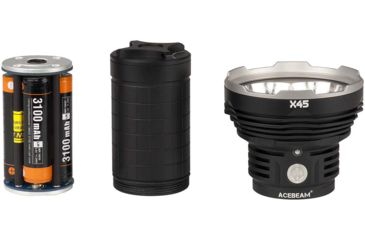 Image of Acebeam X45 4 x 18650 4 x CREE XHP70.2 LED Flashlight, 18000 Lumens, Black, X45