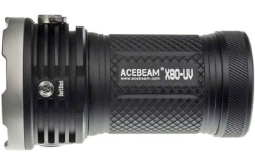 Image of Acebeam X80 UV 4 x 18650 4 x CREE XH50.2/ 16 x Nichia 276A LED Flashlight, 10000 Lumens, 365nm UV Output, Black, X80-UV