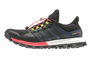 Image of Adidas Terrex Adistar Raven Boost Trail Running Shoe - Womens-Black/Black/Red-Medium-6 US