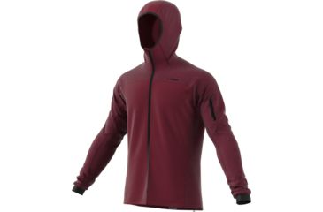 Image of Adidas Terrex Demo, Stockhorn Fleece Hooded Jacket II - Men's, Col Burgundy, Medium DZ5962-M-DEMO