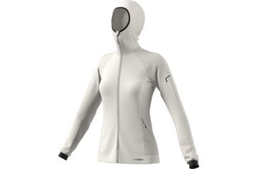 Image of Adidas Terrex Demo, Stockhorn Fleece Hooded Jacket II - Women's, Raw White, Small, DZ0764-S-DEMO
