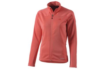 Image of Adidas Terrex Hiking/Trekking One Sided Fleece Jacket - Women's-Chalk/Tech Grey-X-Small