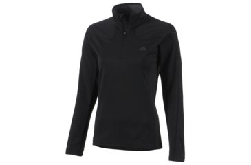 Image of Adidas Terrex Hiking/Trekking One Sided Half Zip Fleece Jacket - Women's-Black-X-Small