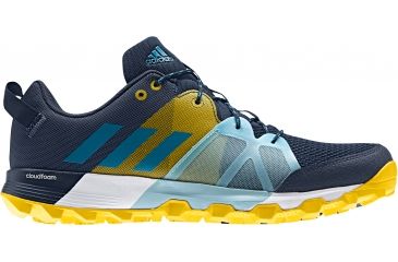 Image of Adidas Terrex Kanadia 8.1 Trail Running Shoe - Men's-Collegiate Navy/Mystery Petrol/EQT Yellow-Medium-8.5