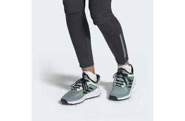 Image of Adidas Terrex Agravic Flow - Womens, Ash Grey/Black/Glow Green, 8.5, G26099-8.5