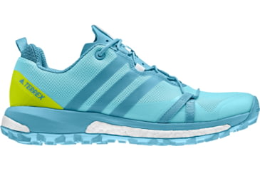 Image of Adidas Terrex Agravic Trail Running Shoe - Women's-Clear Aqua/Vapour Blue/Semi Solar Yellow-Medium-6.5