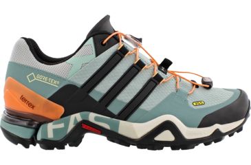 Image of Adidas Terrex Fast R GTX Hiking Shoe - Women's-Tactile Green/Black/Vapour Steel-Medium-9