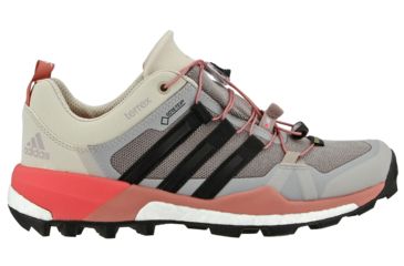 Image of Adidas Terrex Skychaser GTX Trail Running Shoe - Women's-Grey/Black/Pink-Medium-9.5